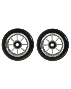 GRIT Wheels 110mm 8 Spoke - BLACK / SILVER (Pair)
