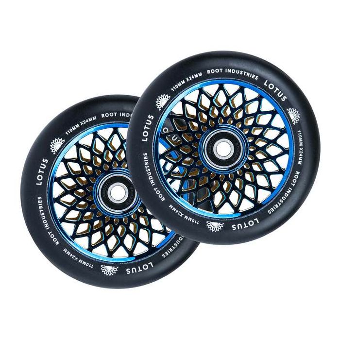 ROOT INDUSTRIES Lotus Wheels 110mm x 24mm - BLACK/BLUE-RAY