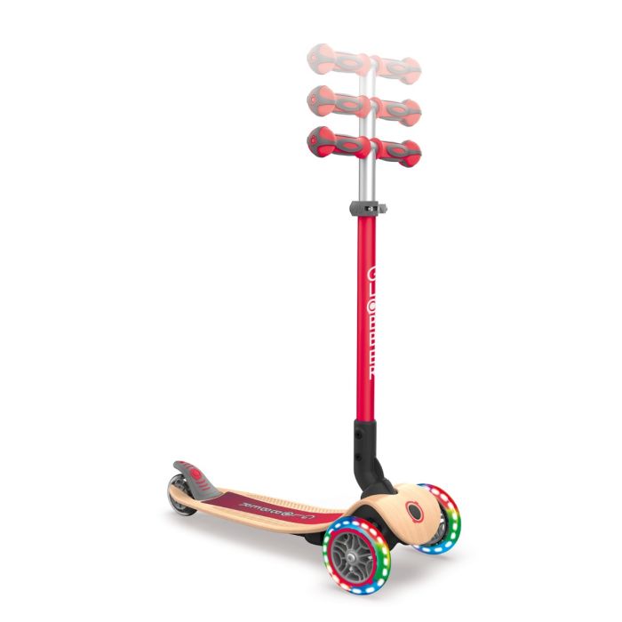 GLOBBER Primo Foldable  w/Lights - WOOD / RED