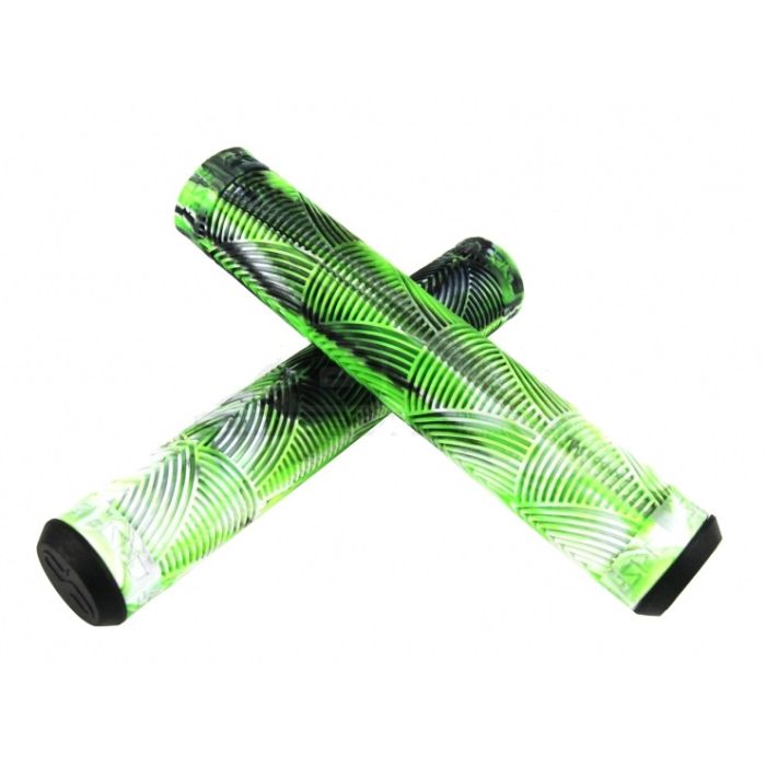 Crisp Handlebar Grips - 160mm - Black/White/Green