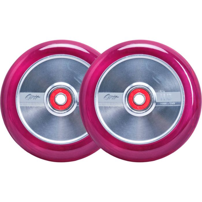 GRIT H2O Trans Pink/Silver 110mm (Pair)