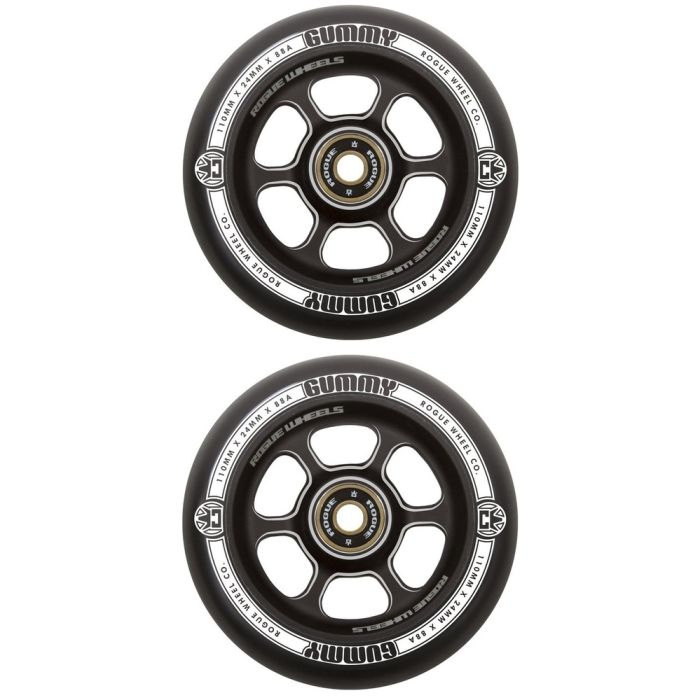 Rogue 110mm Gummy WheelsBlack/Black (Pair) scooterPRO