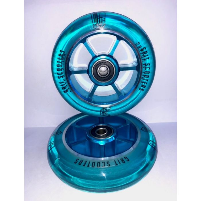 GRIT Wheels 100mm - BLUE / TRANS BLUE (Pair)