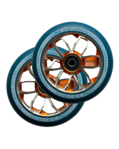 RUN OF THE MILL 110mm Wheels (PAIR) - ORANGE/BLUE
